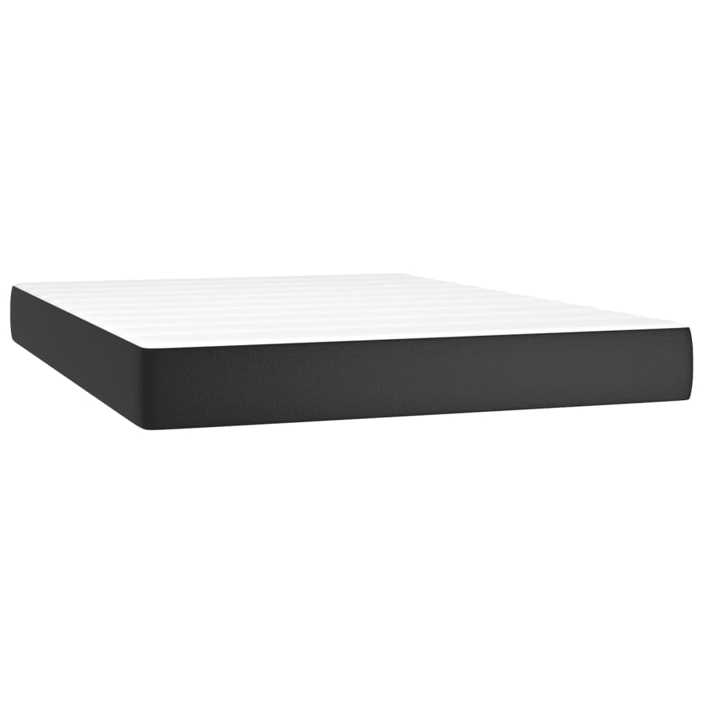 Box Spring Postel S Matrací Černá Umělá Kůže Černá