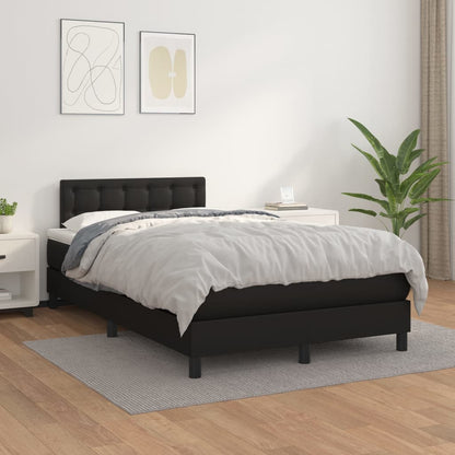 Box Spring Postel S Matrací Černá Umělá Kůže Černá