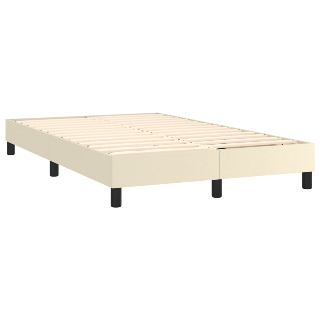 Box Spring Postel S Matrací Krémová 120X200 Cm Umělá Kůže