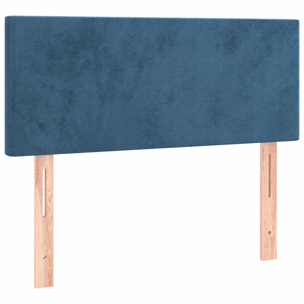 Box Spring Postel S Matrací Tmavě Modrá 90X190 Cm Samet