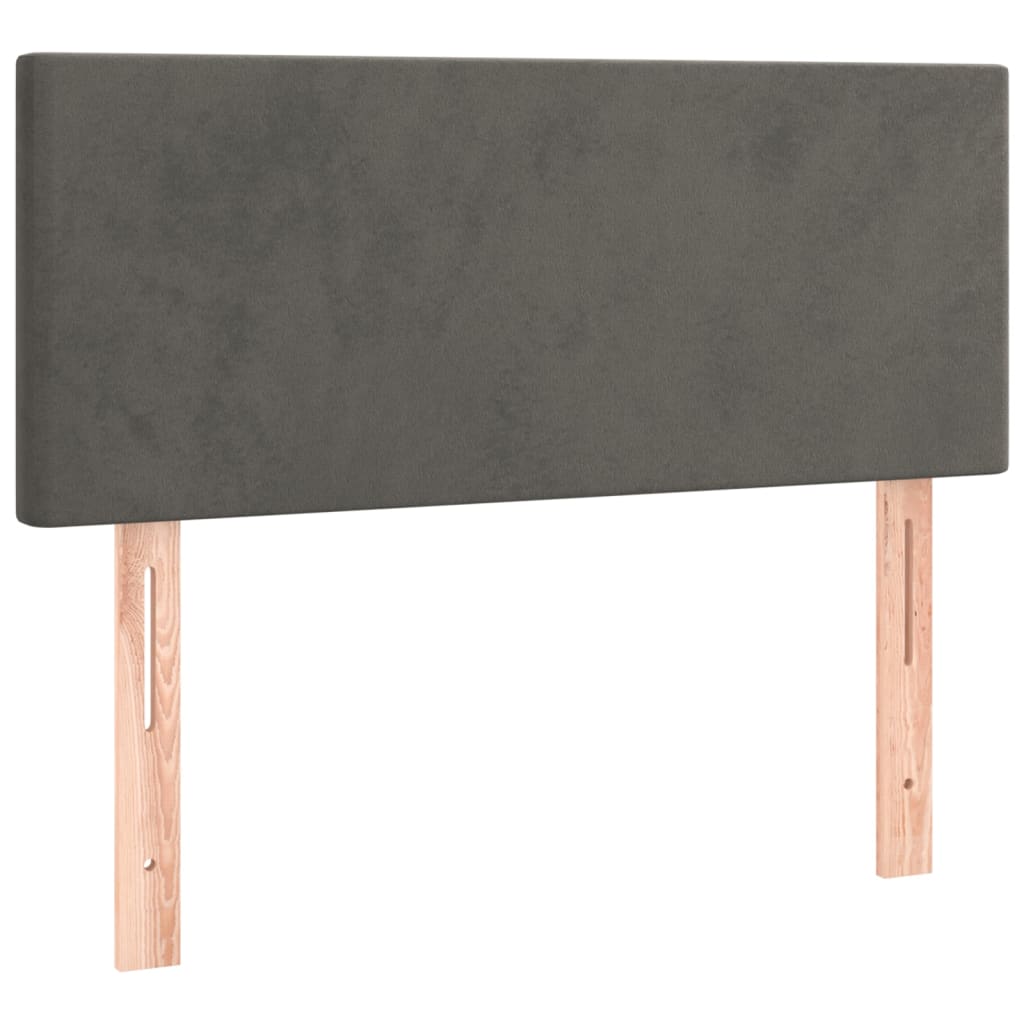 Box Spring Postel S Matrací Samet Tmavě Šedá