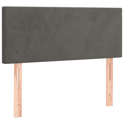 Box Spring Postel S Matrací Samet Tmavě Šedá