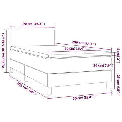 Box Spring Postel S Matrací Samet Tmavě Šedá