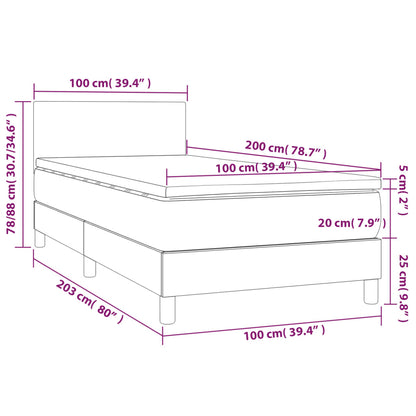 Box Spring Postel S Matrací Samet Tmavě Šedá