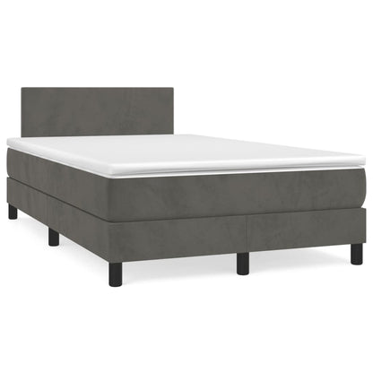 Box Spring Postel S Matrací Samet Tmavě Šedá