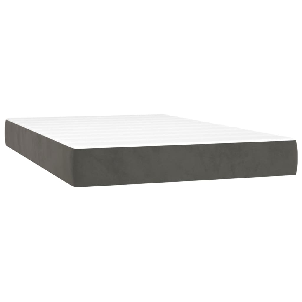 Box Spring Postel S Matrací Samet Tmavě Šedá
