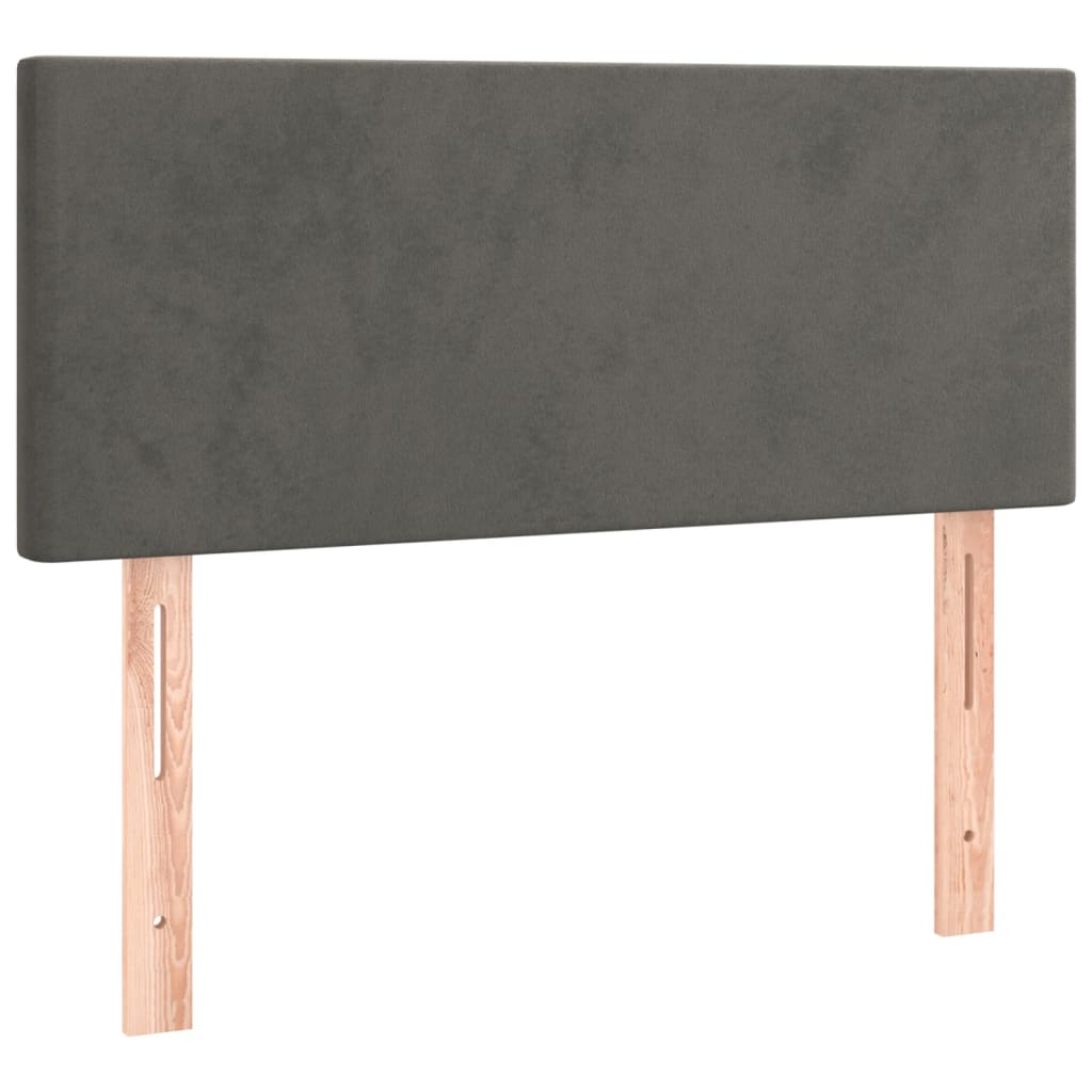Box Spring Postel S Matrací Samet Tmavě Šedá