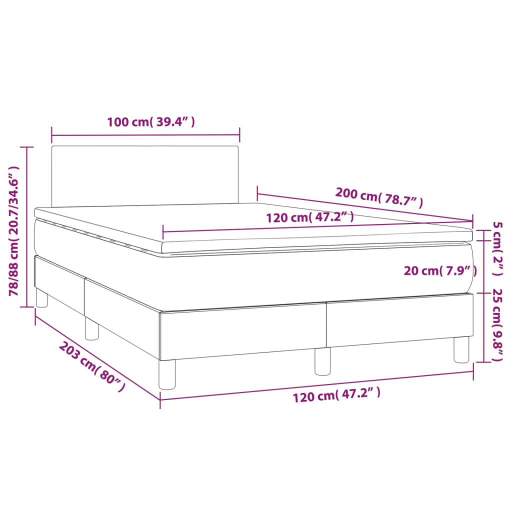 Box Spring Postel S Matrací Samet Tmavě Šedá