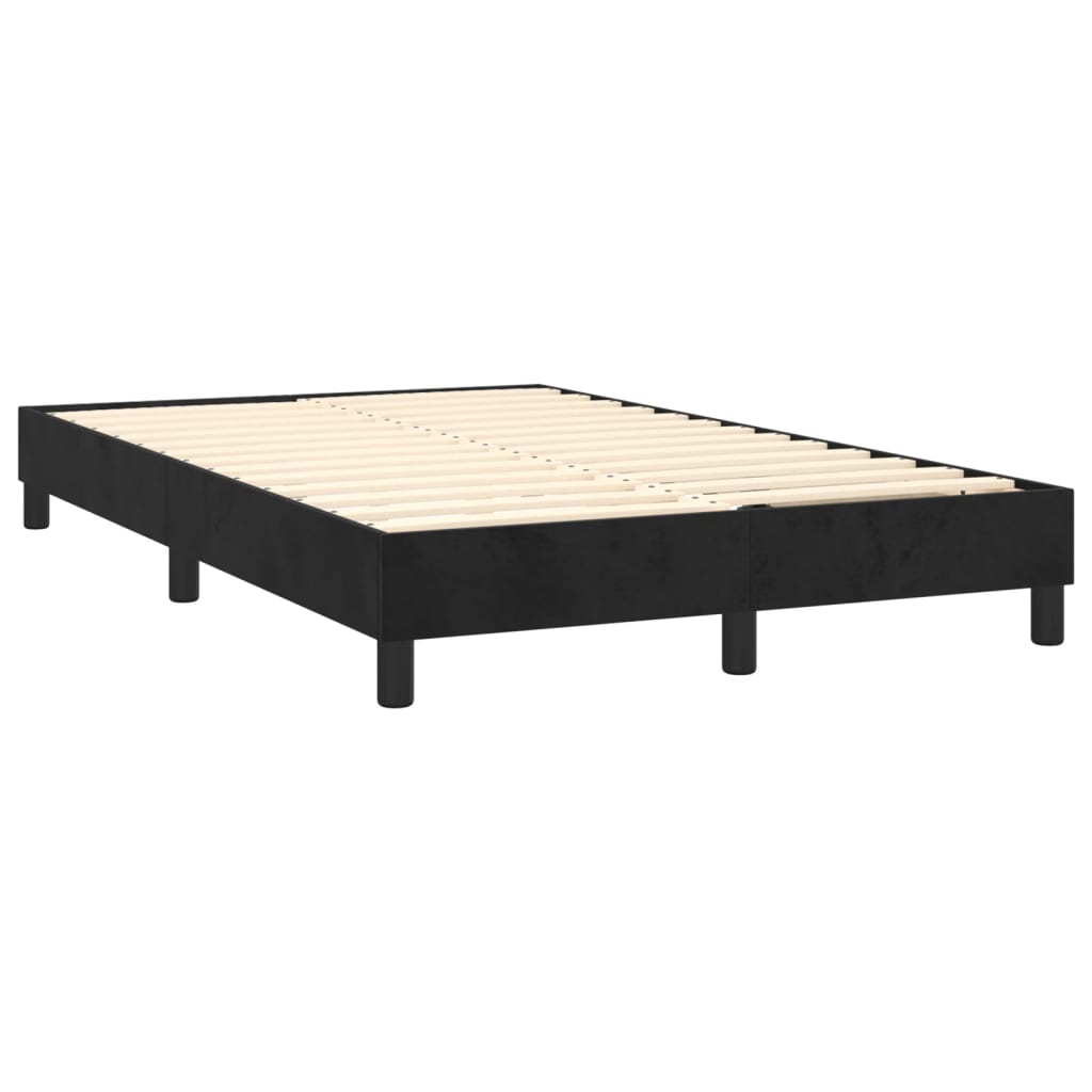 Box Spring Postel S Matrací Černá 120 X 200 Cm Samet