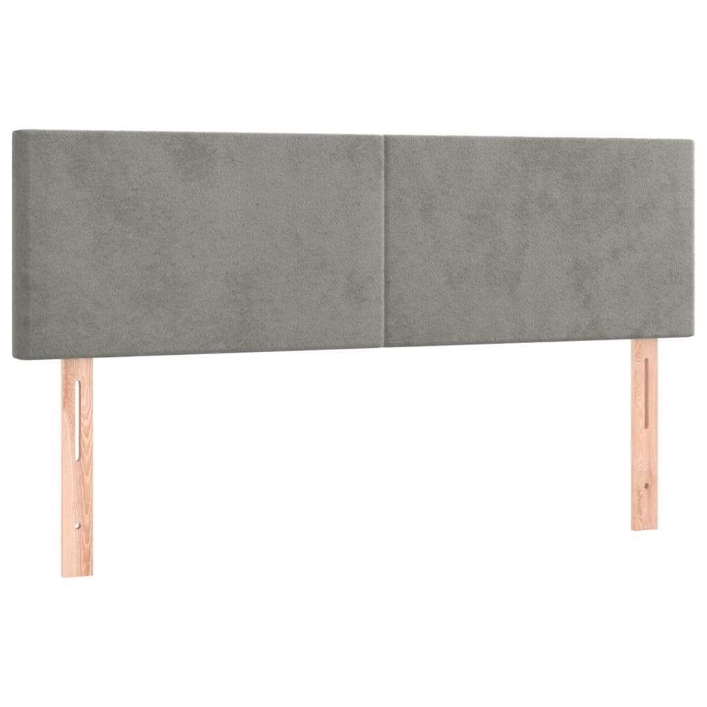 Box Spring Postel S Matrací Samet Světle Šedá