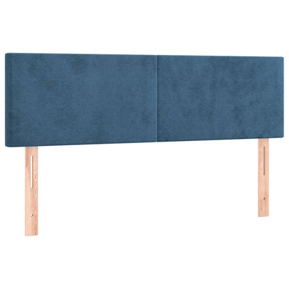 Box Spring Postel S Matrací Tmavě Modrá 140X190 Cm Samet
