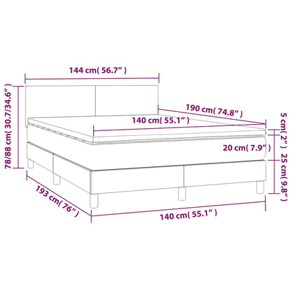 Box Spring Postel S Matrací Tmavě Modrá 140X190 Cm Samet