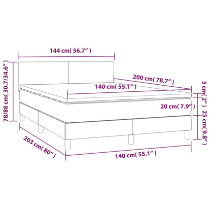 Box Spring Postel S Matrací Samet Tmavě Šedá