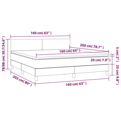 Box Spring Postel S Matrací Samet Světle Šedá