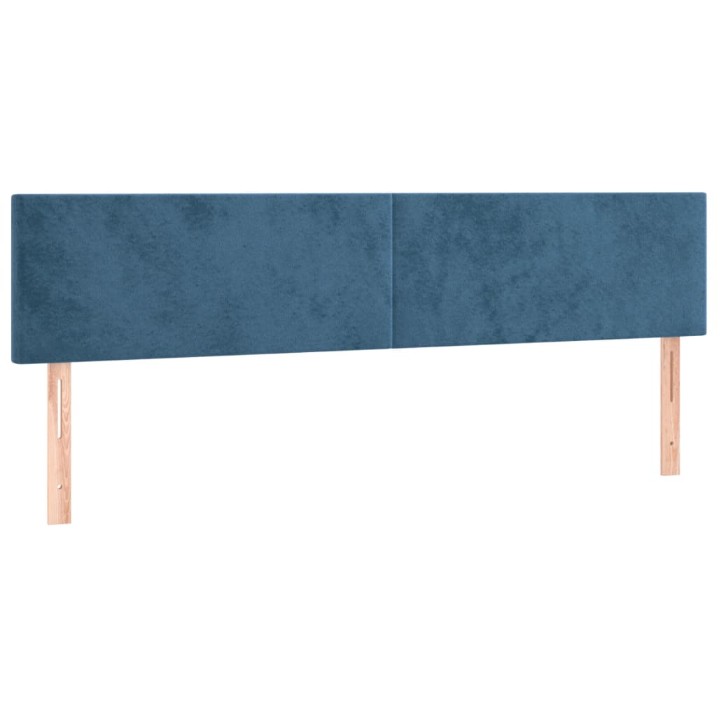 Box Spring Postel S Matrací Tmavě Modrá 160X200 Cm Samet