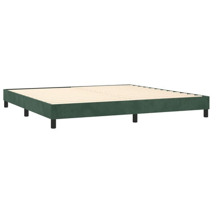 Box Spring Postel S Matrací Tmavě Zelená 200X200 Cm Samet