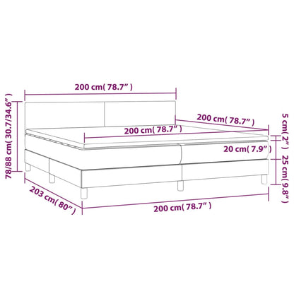 Box Spring Postel S Matrací Tmavě Modrá 200X200 Cm Samet