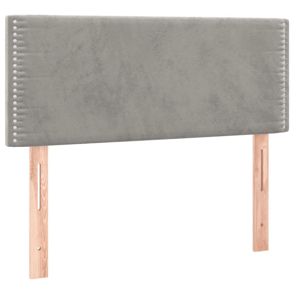 Box Spring Postel S Matrací Světle Šedá 100X200 Cm Samet