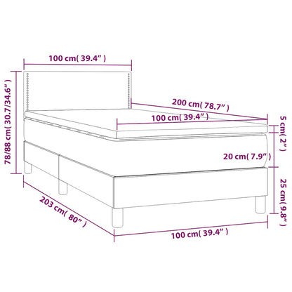Box Spring Postel S Matrací Tmavě Zelená 100X200 Cm Samet