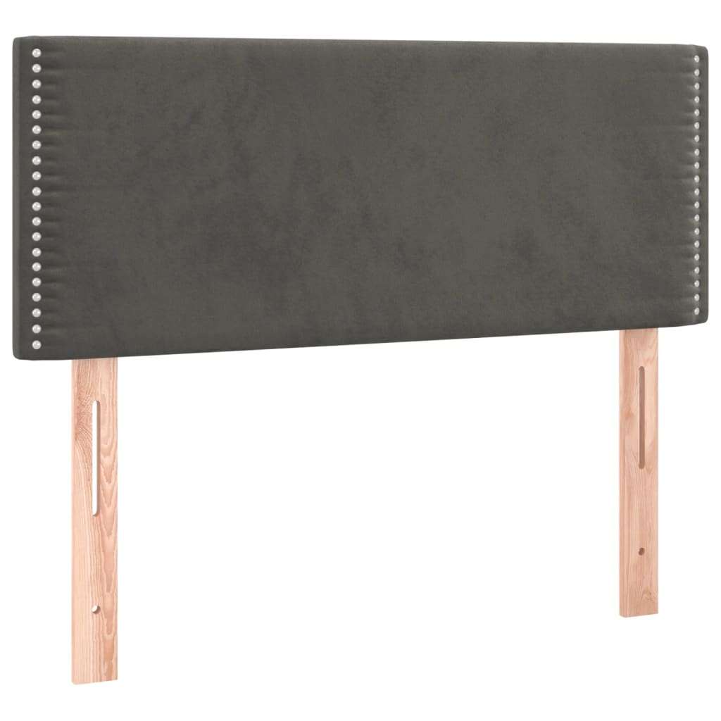 Box Spring Postel S Matrací Tmavě Šedá 120 X 200 Cm Samet