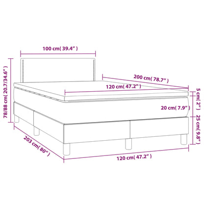 Box Spring Postel S Matrací Černá 120 X 200 Cm Samet