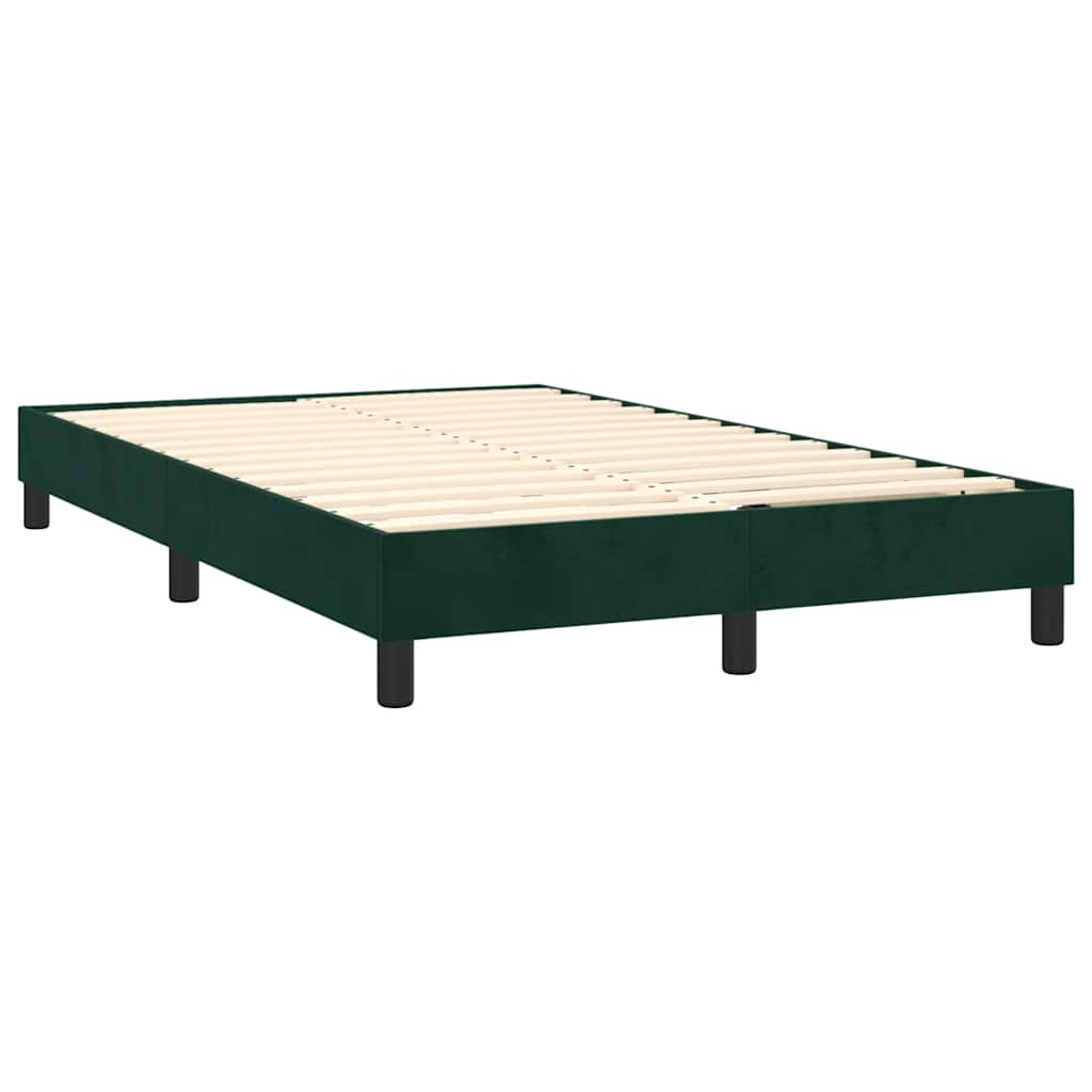 Box Spring Postel S Matrací Tmavě Zelená 120 X 200 Cm Samet