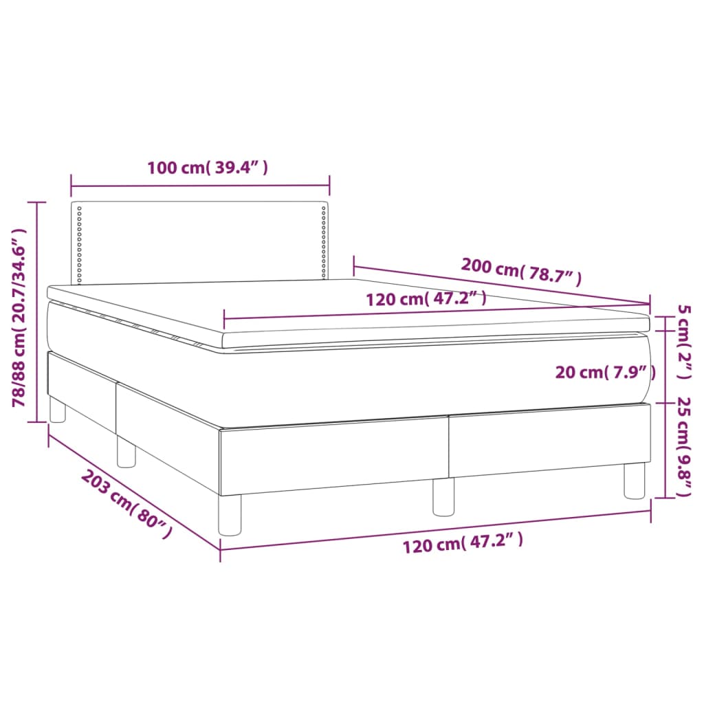 Box Spring Postel S Matrací Tmavě Zelená 120 X 200 Cm Samet