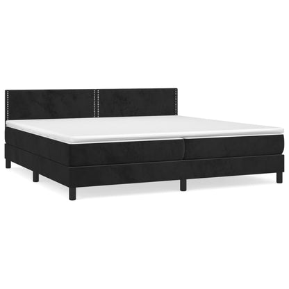 Box Spring Postel S Matrací Černá 200X200 Cm Samet