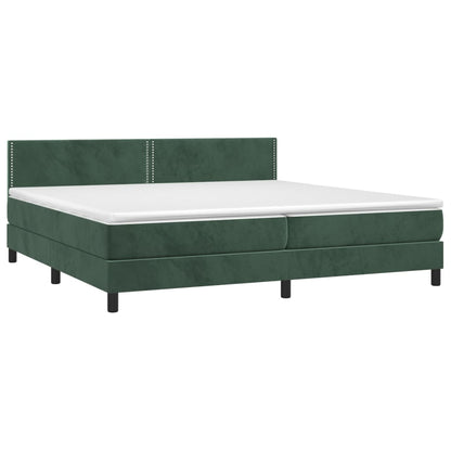 Box Spring Postel S Matrací Tmavě Zelená 200X200 Cm Samet
