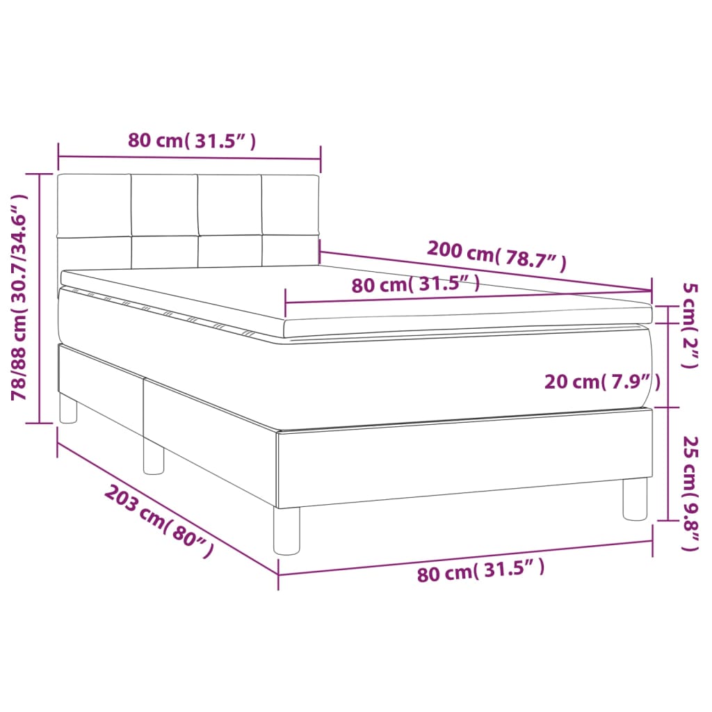 Box Spring Postel S Matrací Samet Světle Šedá