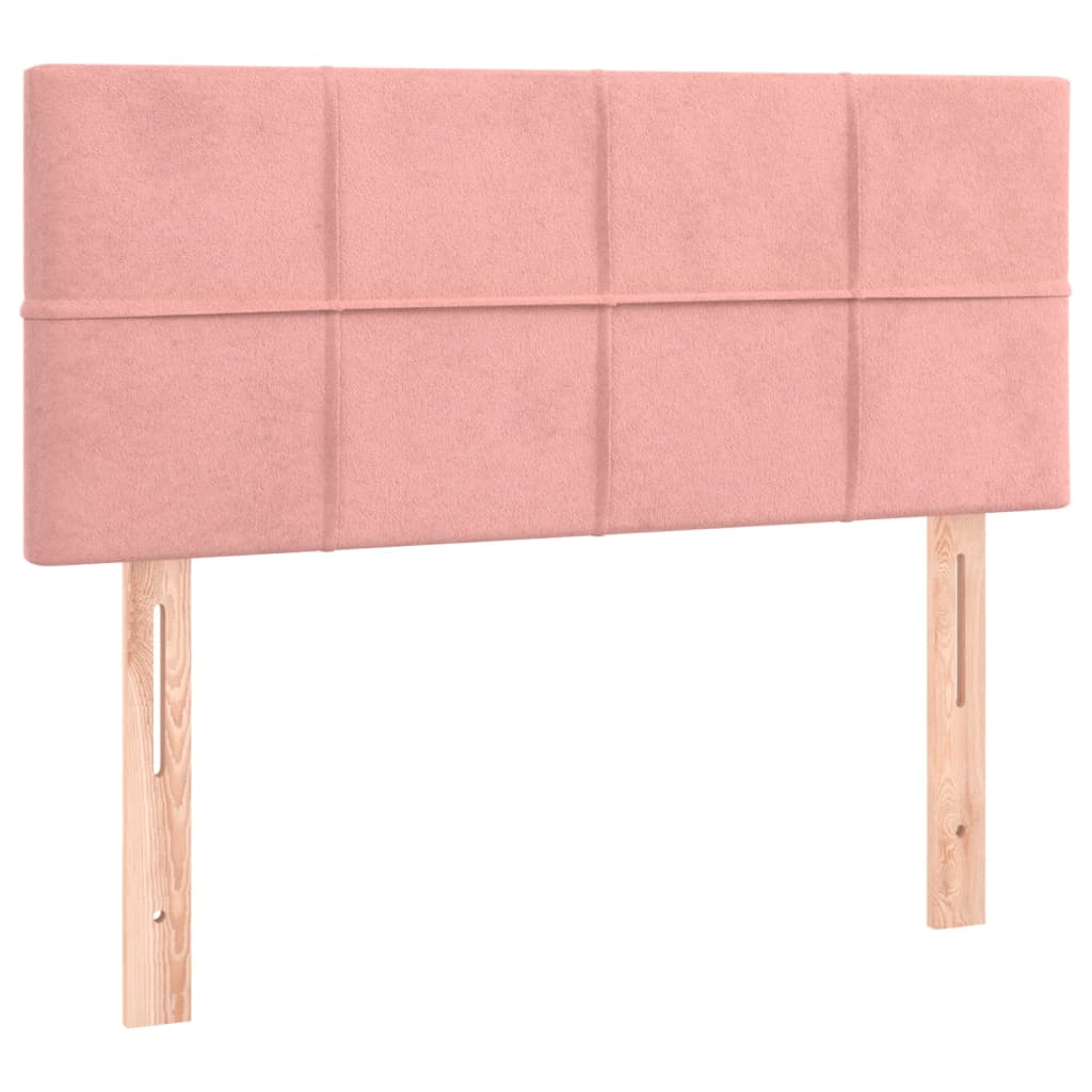 Box Spring Postel S Matrací Růžová 80 X 200 Cm Samet