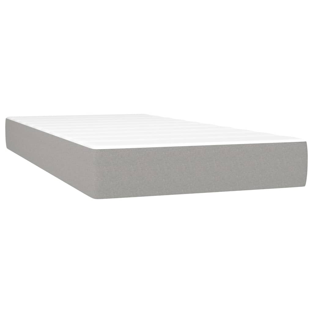 Box Spring Postel S Matrací Samet Světle Šedá