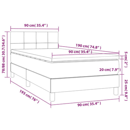 Box Spring Postel S Matrací Samet Světle Šedá