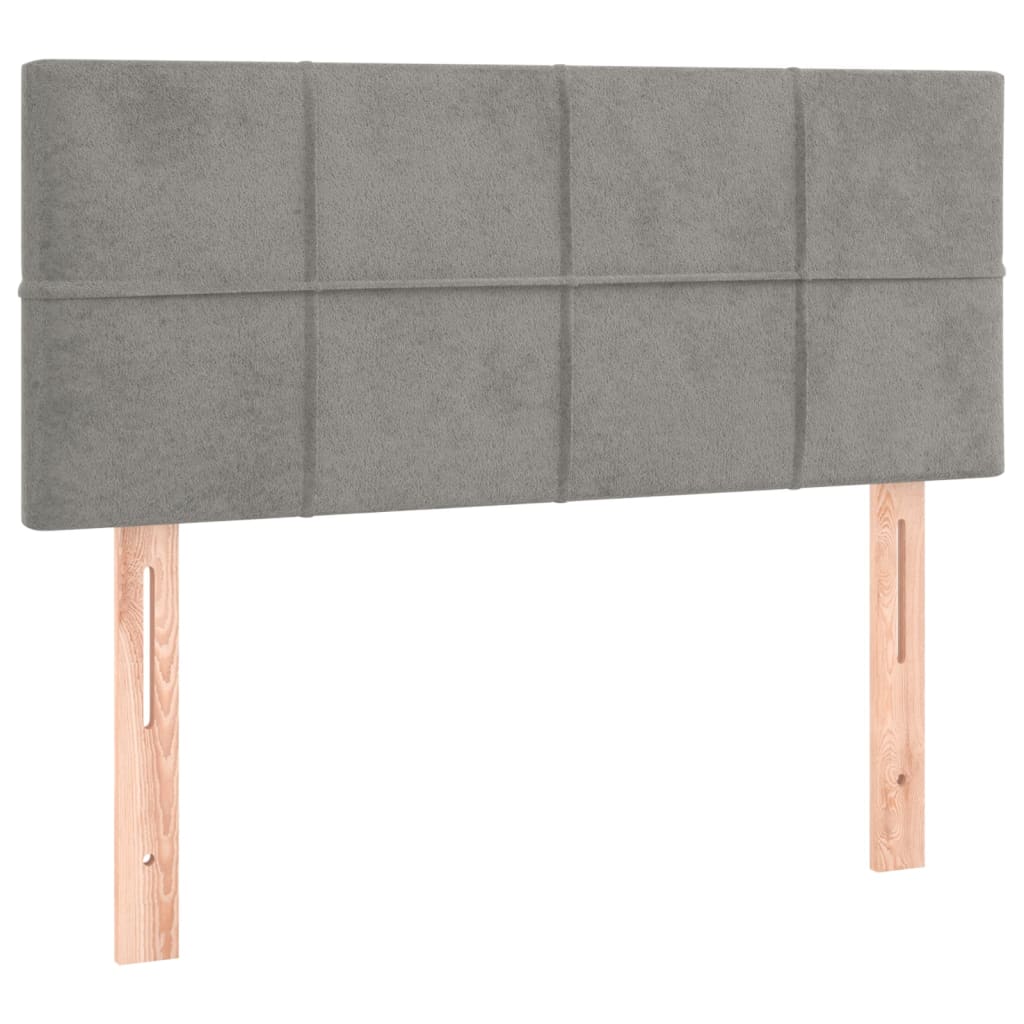Box Spring Postel S Matrací Samet Světle Šedá