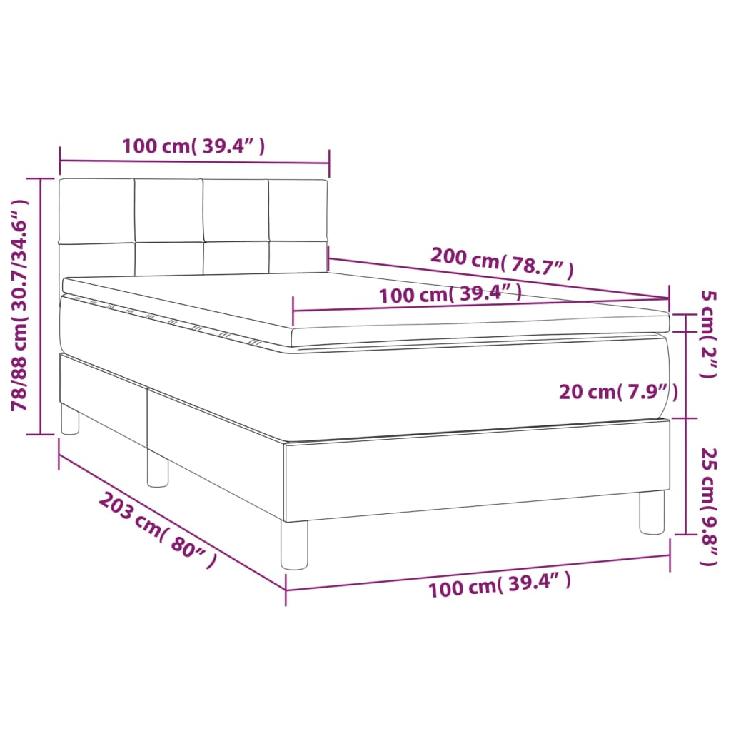 Box Spring Postel S Matrací Samet Světle Šedá