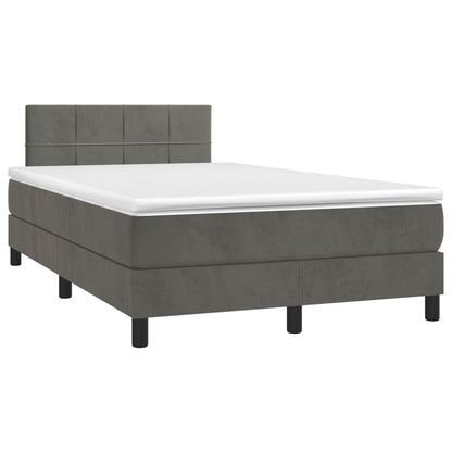 Box Spring Postel S Matrací Samet Tmavě Šedá