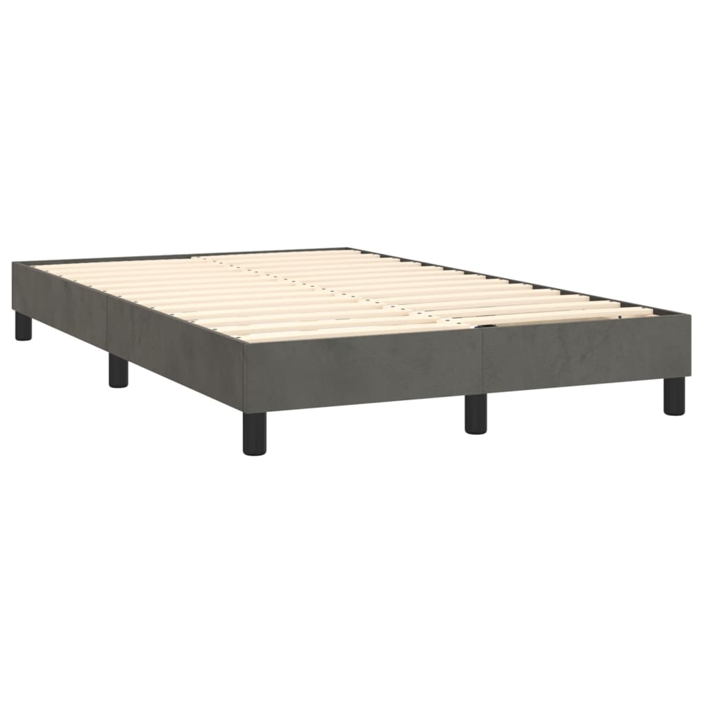 Box Spring Postel S Matrací Samet Tmavě Šedá