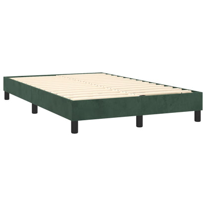 Box Spring Postel S Matrací Tmavě Zelená 120 X 200 Cm Samet