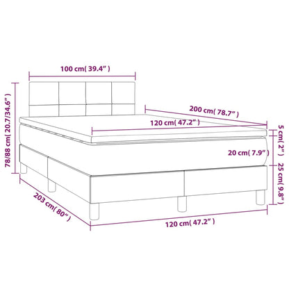Box Spring Postel S Matrací Tmavě Zelená 120 X 200 Cm Samet
