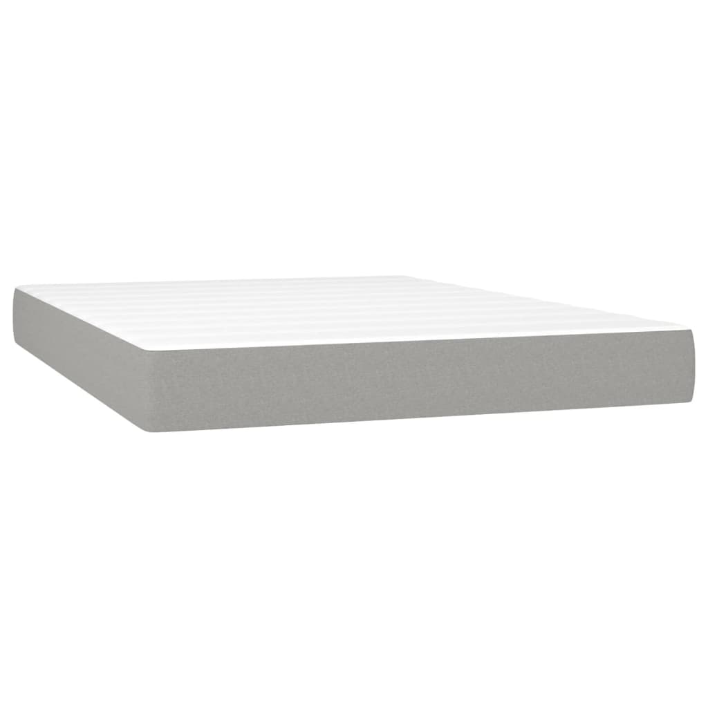 Box Spring Postel S Matrací Samet Světle Šedá