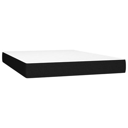 Box Spring Postel S Matrací Černá 140X200 Cm Samet