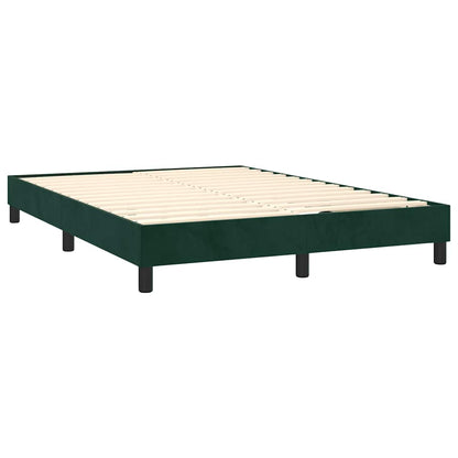 Box Spring Postel S Matrací Tmavě Zelená 140X200 Cm Samet