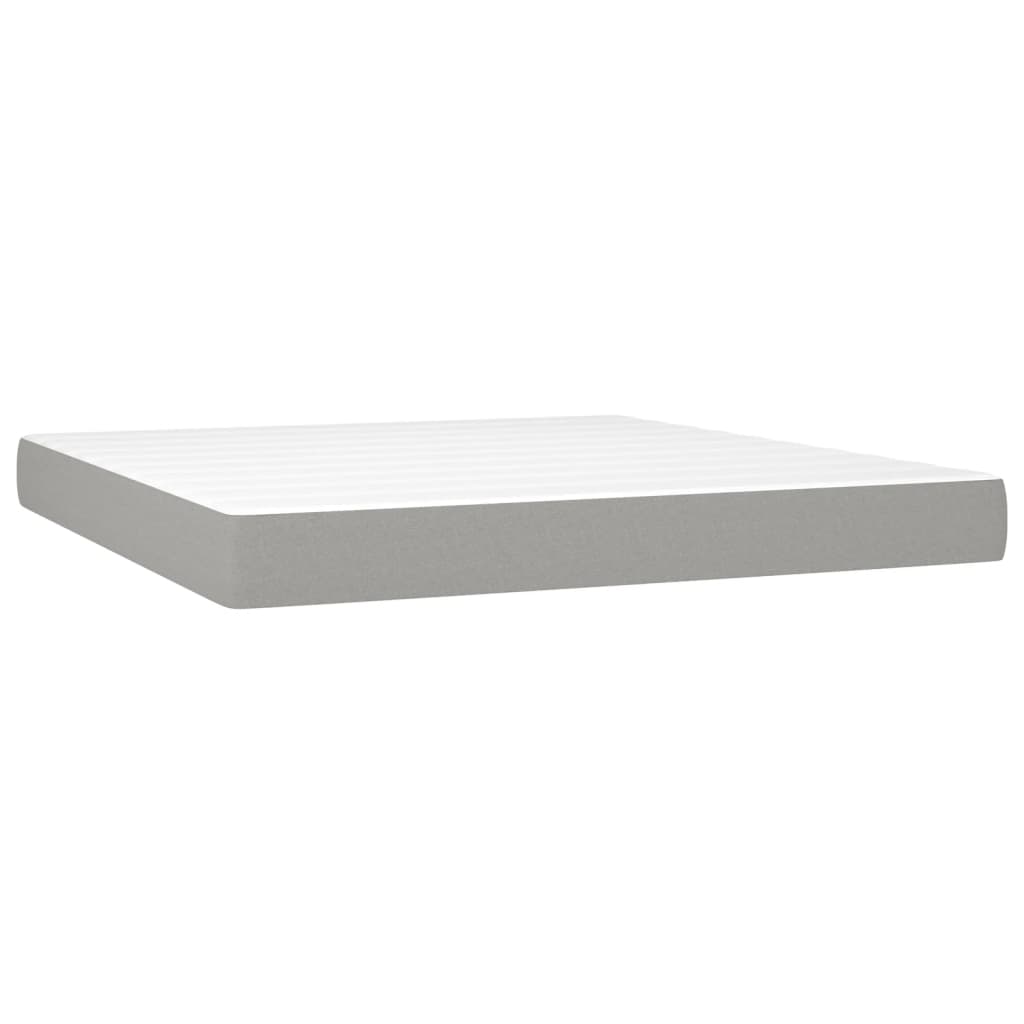 Box Spring Postel S Matrací Samet Světle Šedá