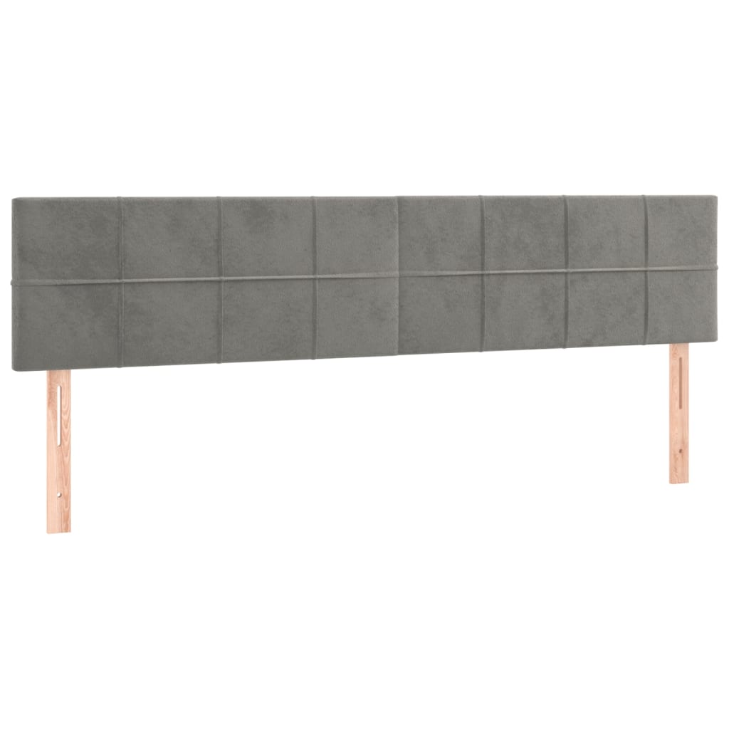 Box Spring Postel S Matrací Samet Světle Šedá