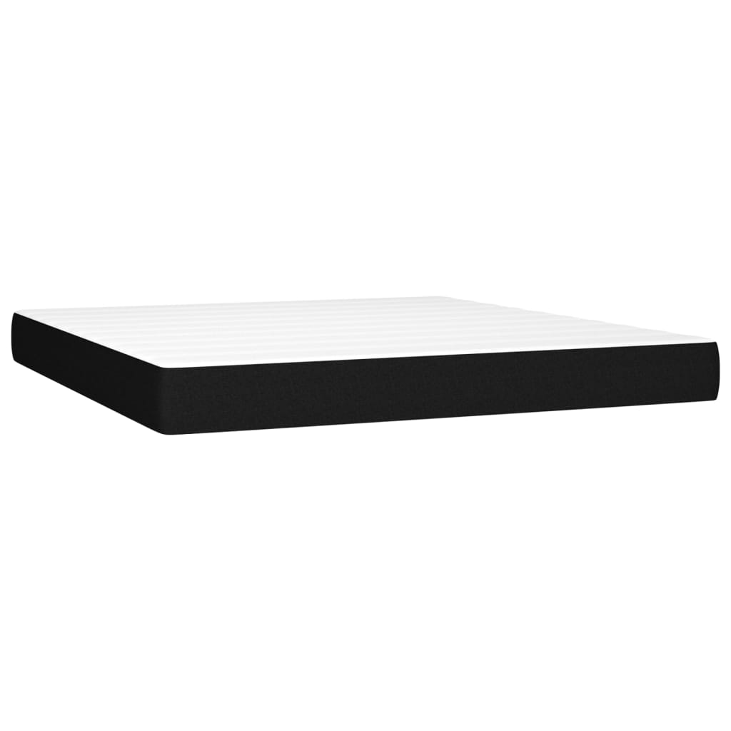 Box Spring Postel S Matrací Černá 160X200 Cm Samet