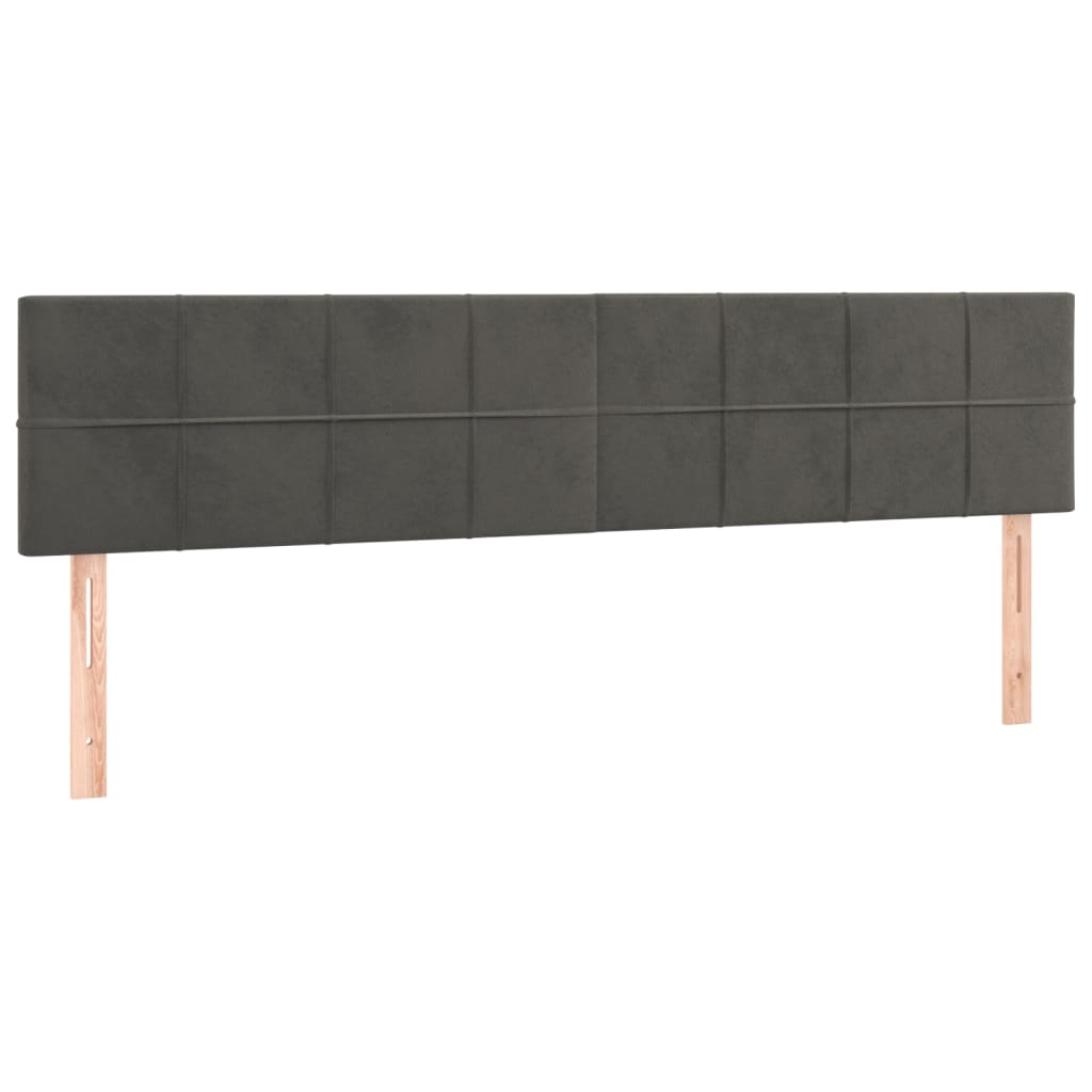 Box Spring Postel S Matrací Samet Tmavě Šedá