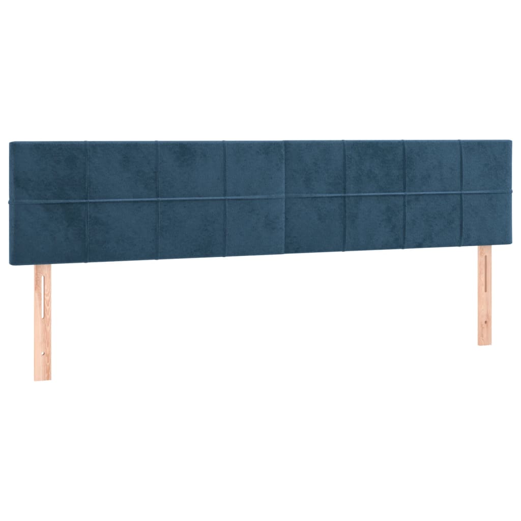 Box Spring Postel S Matrací Tmavě Modrá 180X200 Cm Samet