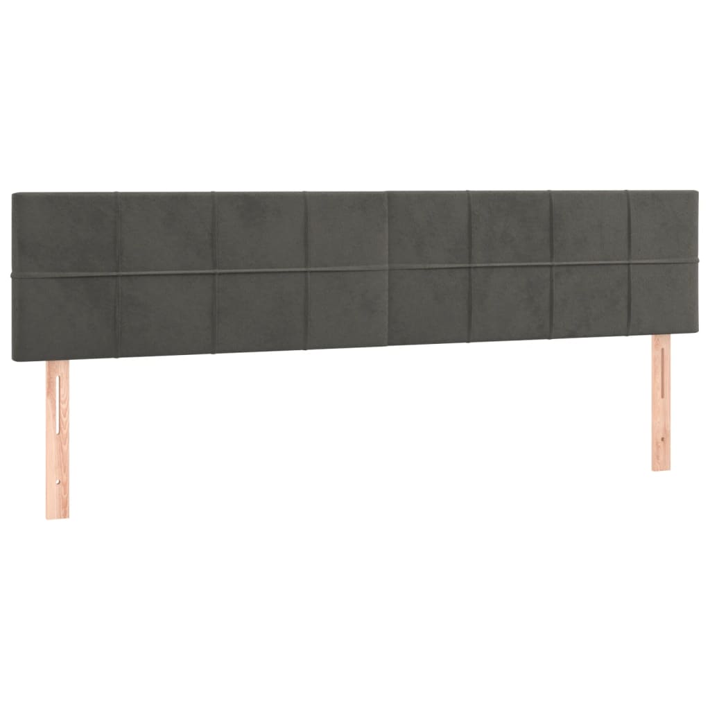Box Spring Postel S Matrací Samet Tmavě Šedá
