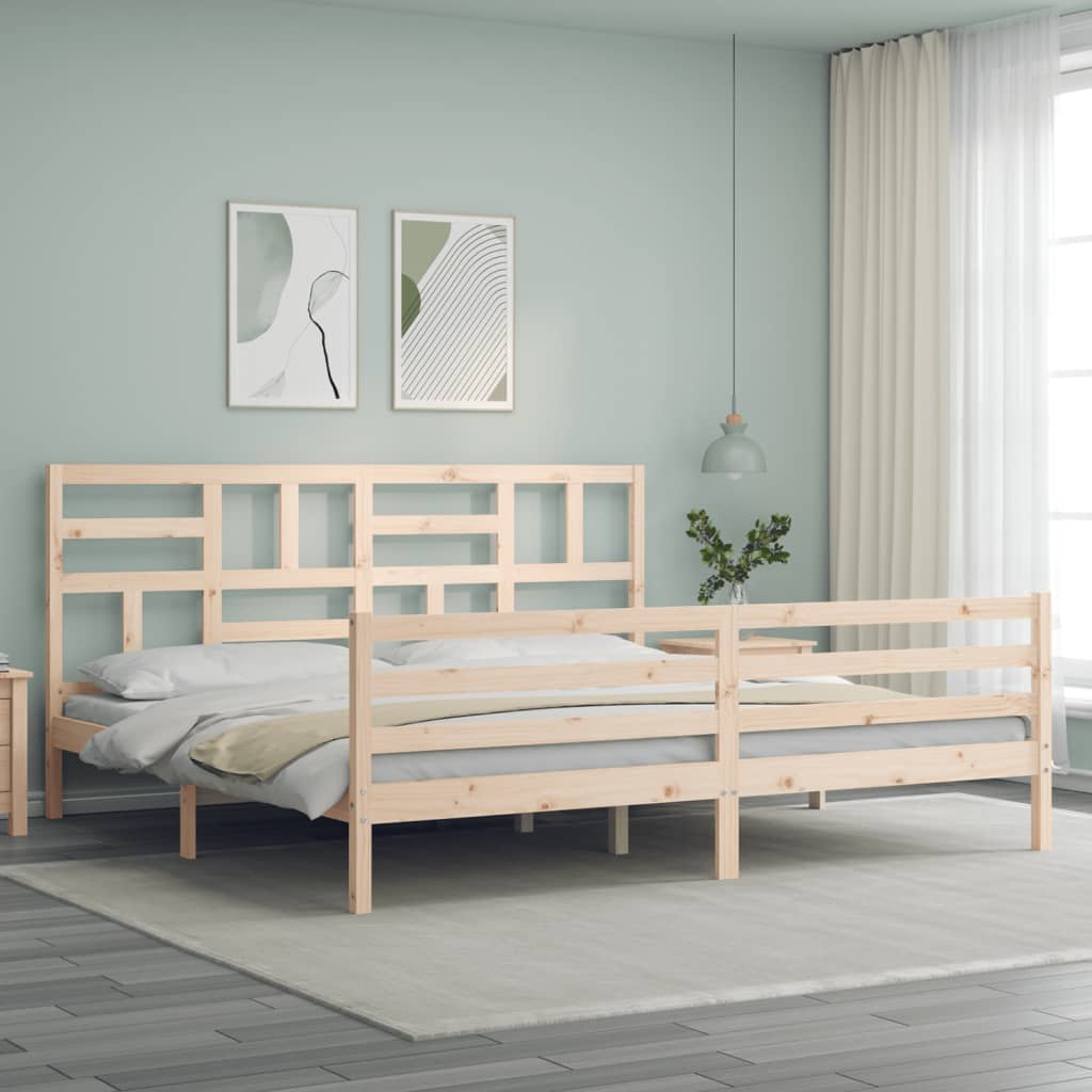 Rám Postele S Čelem Super King Size Masivní Dřevo