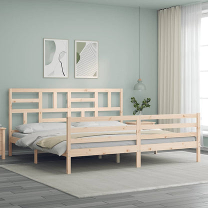 Rám Postele S Čelem Super King Size Masivní Dřevo